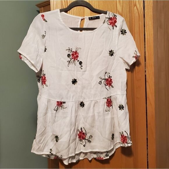 Nwot, Shein large top, floral peplum blouse - Picture 3 of 10